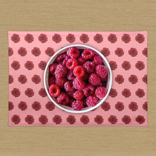 Rote Rose Blume Nahtloses Muster auf Tuch-Tischset Stofftischset