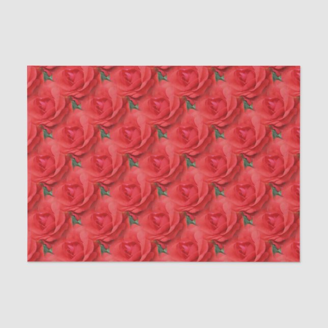 Rote Rose Blume Naturmuster Seidenpapier (Vorderseite)