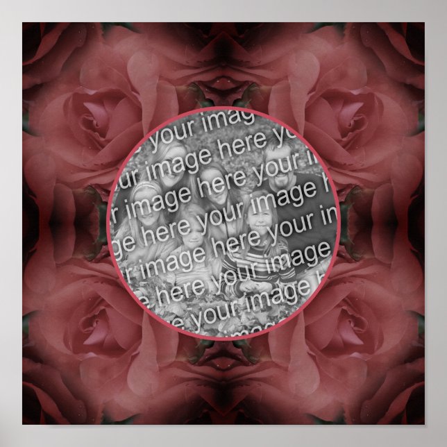 Rote Rose Blume Naturrahmen hinzufügen Foto Poster (Vorne)