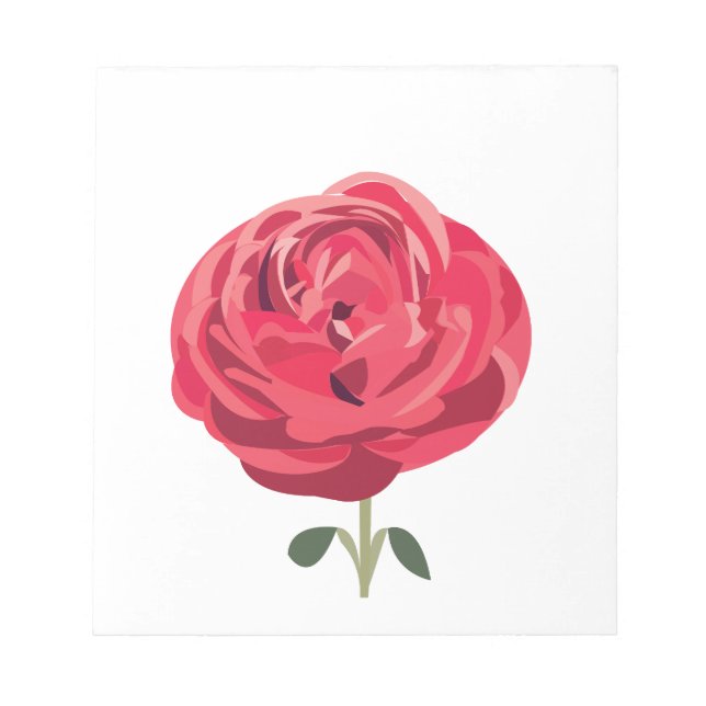 Rote Rose Blume Rote Rose Notizblock (Vorderseite)