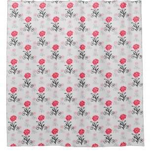 Rote Rose Blume Stalk-Muster Duschvorhang