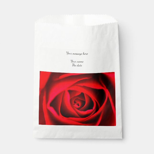 Rote Rose Blume Tasche Geschenktütchen (Vorderseite)