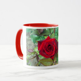 Rote Rose Blume Tasse