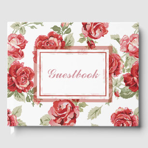 Rote Rose Blumendruck Gästebuch