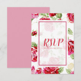 Rote Rose Blumendruck Save the Date RSVP-Karte RSVP Karte