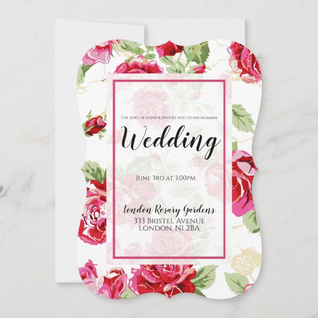 Rote Rose Blumenklassiker Ehrenhund Ankündigung (Vorderseite)