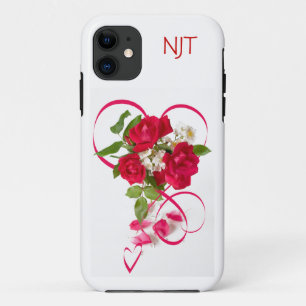 Rote Rose Bouquet Foto & Ribbon Herz Case-Mate iPhone Hülle