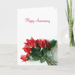 Rote Rose Bouquet Jubiläumskarte - Anpassbar Karte