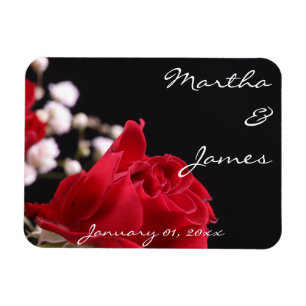 rote Rose Bouquet Personal Wedding Magnet
