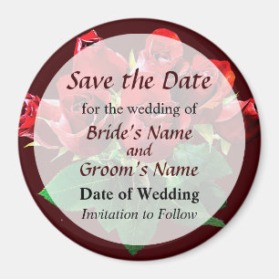 Rote Rose Bouquet Save the Date Magnet