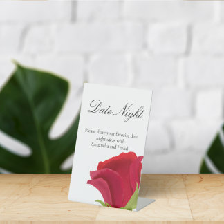 Rote Rose Brautparty Datum Nacht Jar Sockelschild