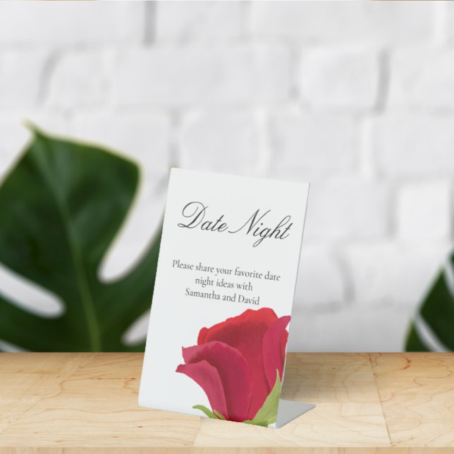 Rote Rose Brautparty Datum Nacht Jar Sockelschild (Von Creator hochgeladen)