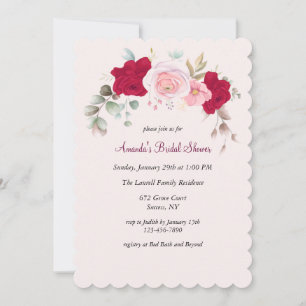 Rote Rose Bridal Dusche Einladung