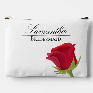 Rote Rose Bridesmaid Druckknopfbeutel Zubehörtasche