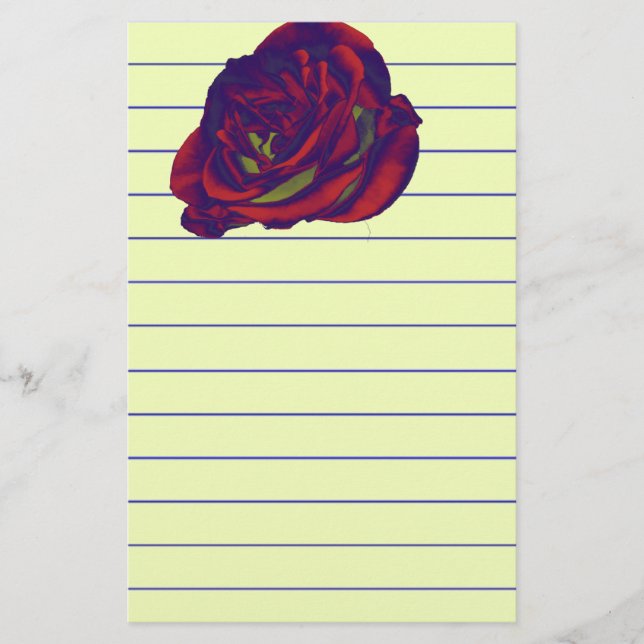 Rote Rose Briefpapier (Vorderseite)