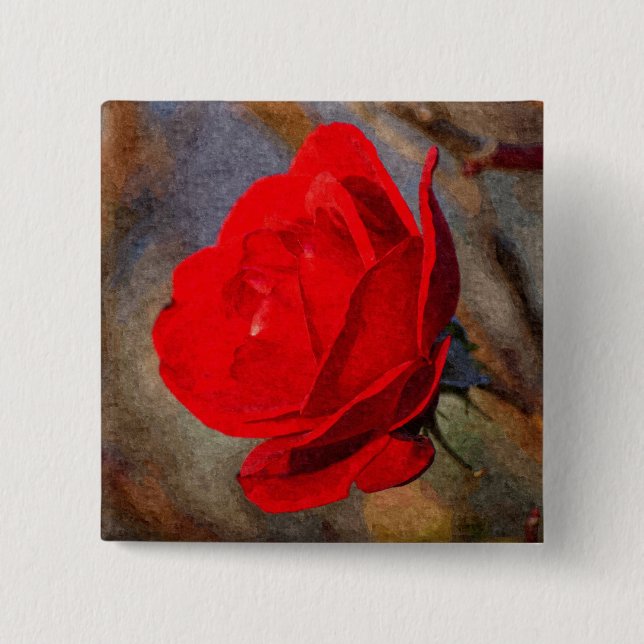 Rote Rose Button (Vorderseite)