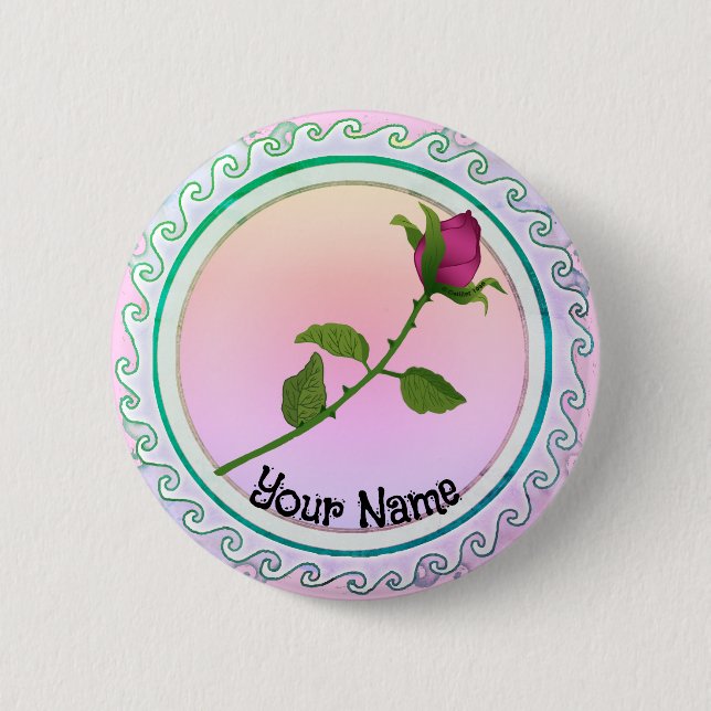 Rote Rose Button (Vorderseite)
