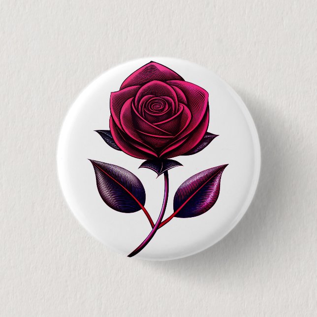 rote Rose Button (Vorderseite)