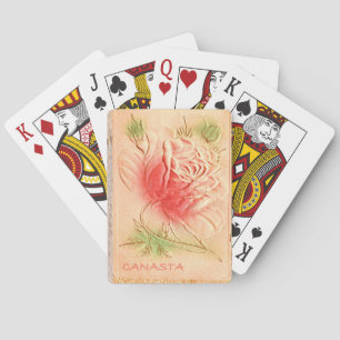 ROTE ROSE CANASTA CARDS SPIELKARTEN