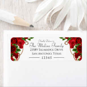 Rote Rose Charro Quinceanera Rücksendeadresse