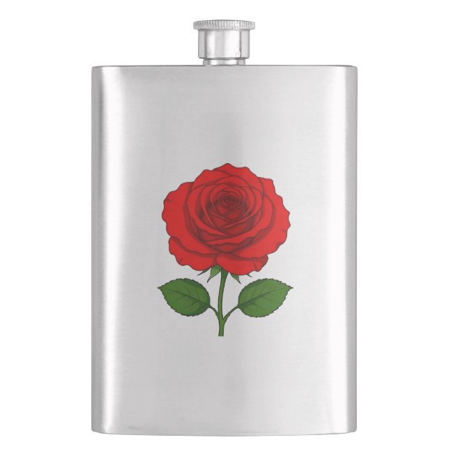 Rote Rose Classic-Flasche Flachmann (Vorderseite)