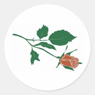 Rote Rose Clipart Runder Aufkleber