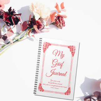 Rote Rose Cluster Border GTrauer Journal Notizblock
