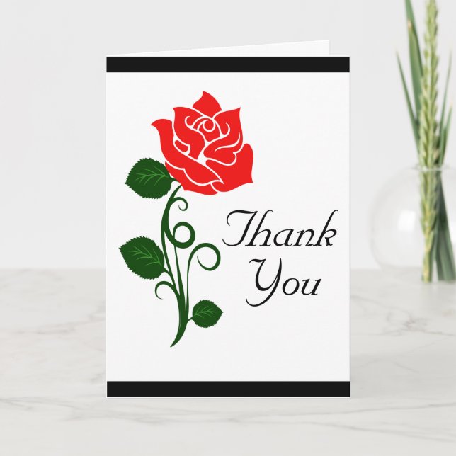 Rote Rose Dankeskarten Dankeskarte (Vorderseite)