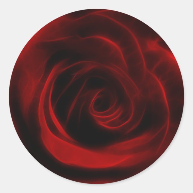 Rote Rose der Liebe Runder Aufkleber (Vorderseite)
