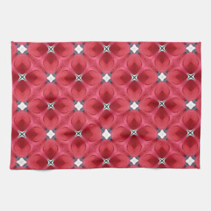 Rote Rose Diamant geometrisches Muster Geschirrtuch