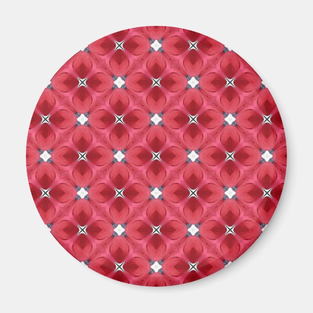 Rote Rose Diamond Geometric Muster Magnet (Vorne)
