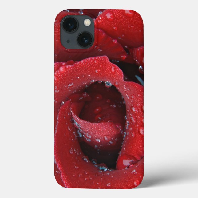 rote Rose, die mit einem Tief bedeckt ist und Grab Case-Mate iPhone Hülle (Rückseite)