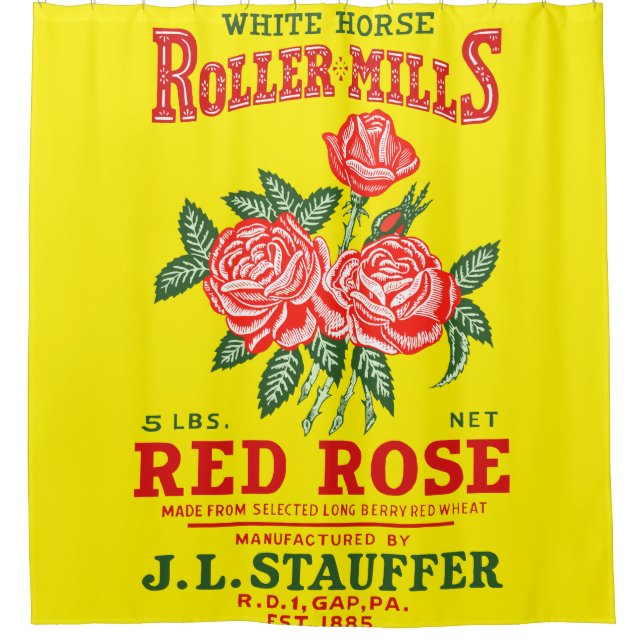 ROTE ROSE DUSCHVORHANG (Vorderseite)