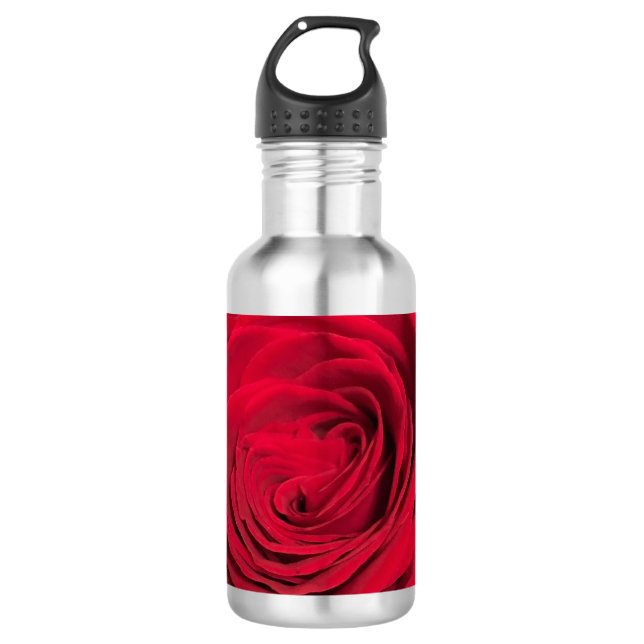 Rote Rose Edelstahlflasche (Vorderseite)