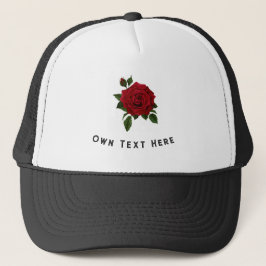 Rote Rose Eigener Bildtext Hier gedruckte Liebe Truckerkappe