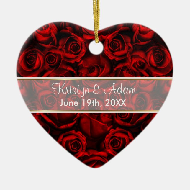 Rote Rose Elegance - Anpassen Keramikornament (Vorne)