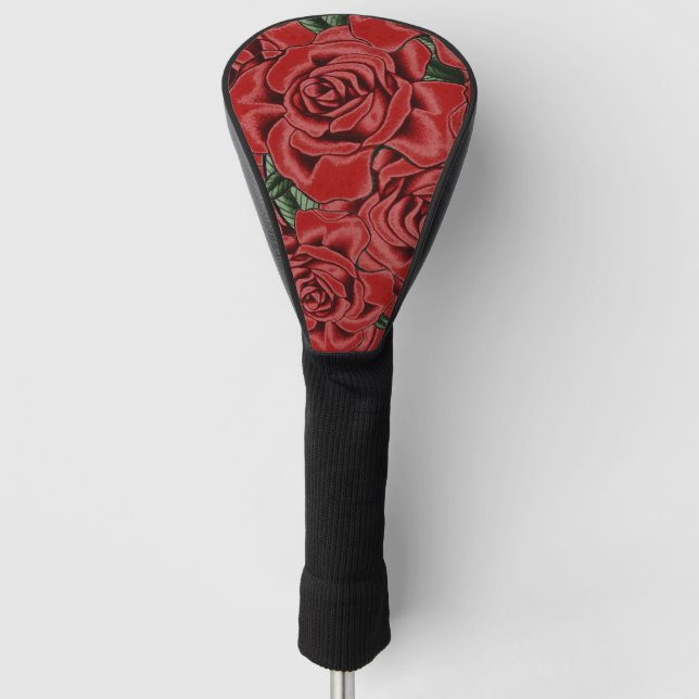 Rote Rose Elegance Golf Headcover (Vorderseite)