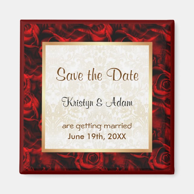 Rote Rose Elegance Magnet (Vorne)