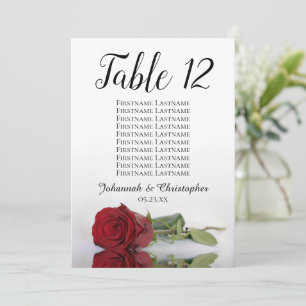 Rote Rose Eleganter Hochzeitstisch Seekarte groß