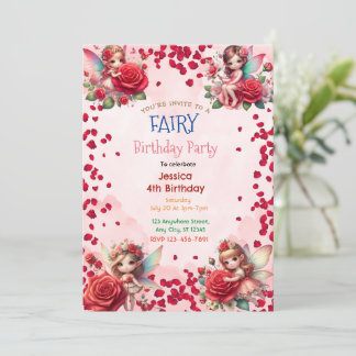 Rote Rose Fairy: Begeisterte Einladung zum Geburts