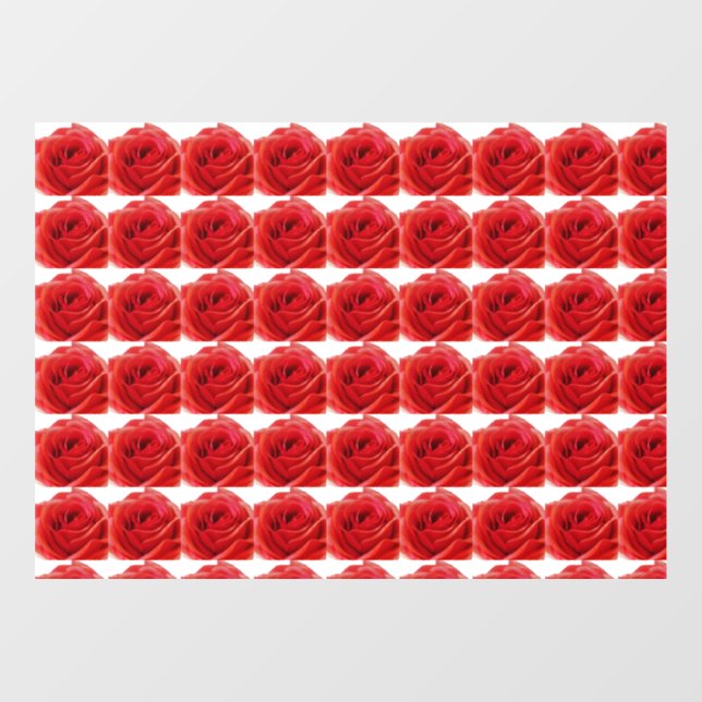 Rote Rose Fensteraufkleber (Blatt)