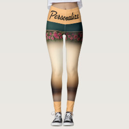 Rote Rose Flavors Black Orange Special Leggings