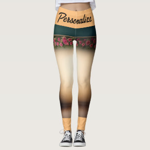 Rote Rose Flavors Black Orange Special Leggings
