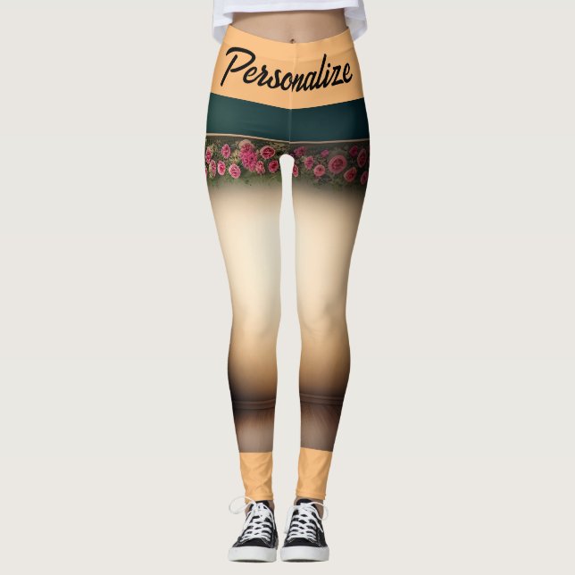 Rote Rose Flavors Black Orange Special Leggings (Vorderseite)