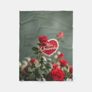 Rote Rose Fleece Blanket, klein
