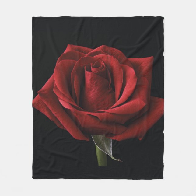 Rote Rose Fleecedecke (Vorderseite)