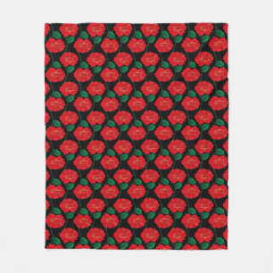 Rote Rose Fleecedecke