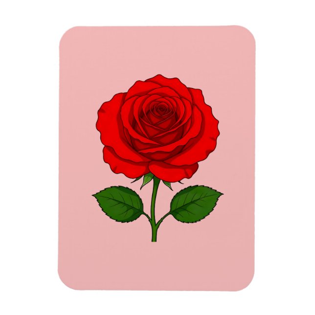 Rote Rose Flexmagnet Magnet (Vertikal)