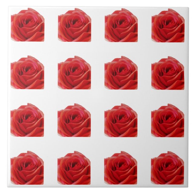 Rote Rose Fliese (Vorderseite)