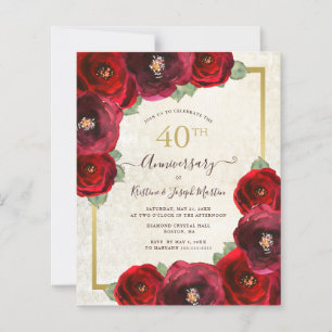 Rote Rose Floral 40 Jahre Jubiläum Party